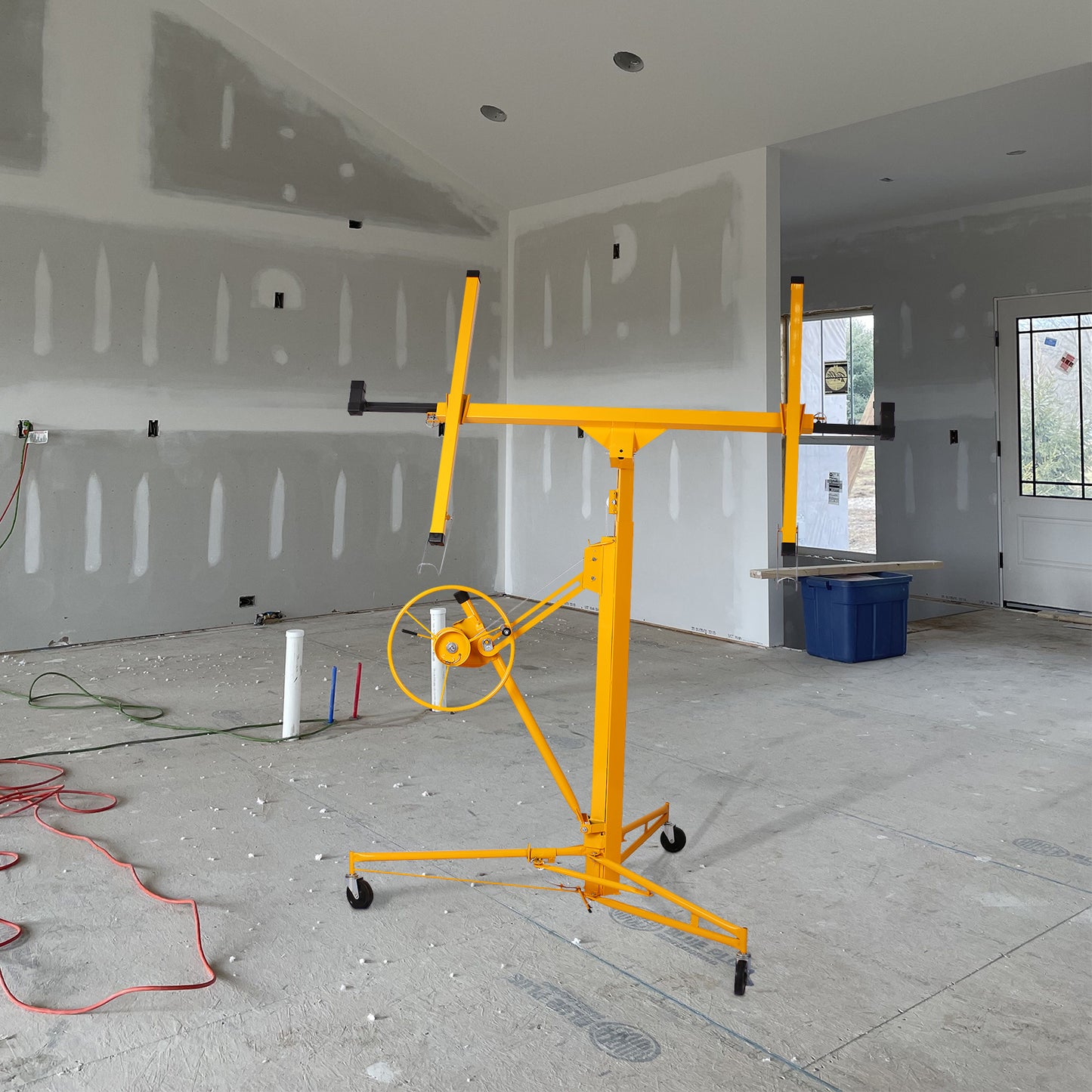 11 ft. Drywall Panel Hoist Jack Lifter Drywall Lift Panel Lift in Yellow