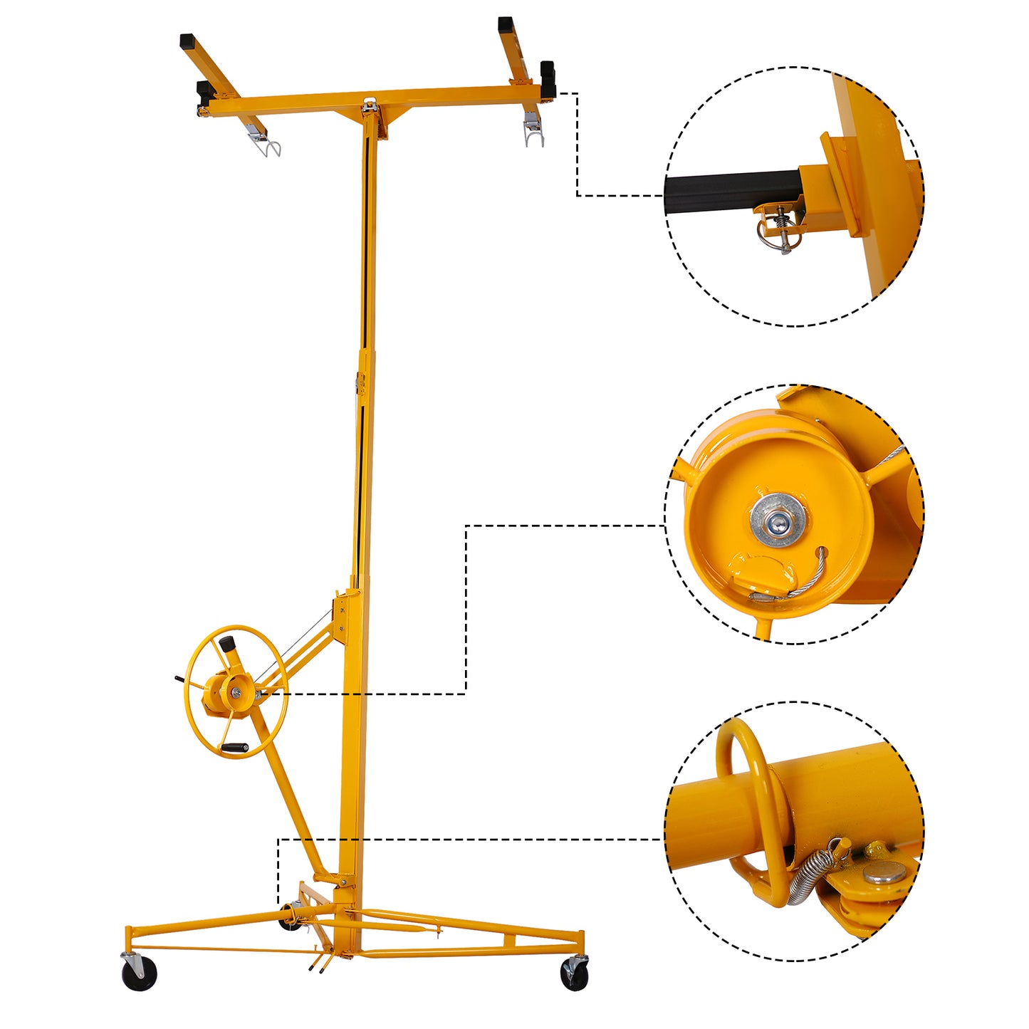 11 ft. Drywall Panel Hoist Jack Lifter Drywall Lift Panel Lift in Yellow
