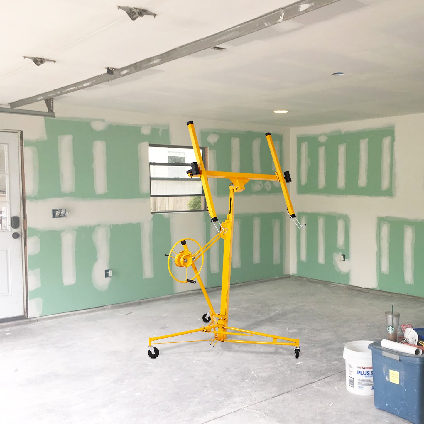 16 ft. Drywall Panel Hoist Jack Lifter Drywall Lift Panel Lift in Yellow