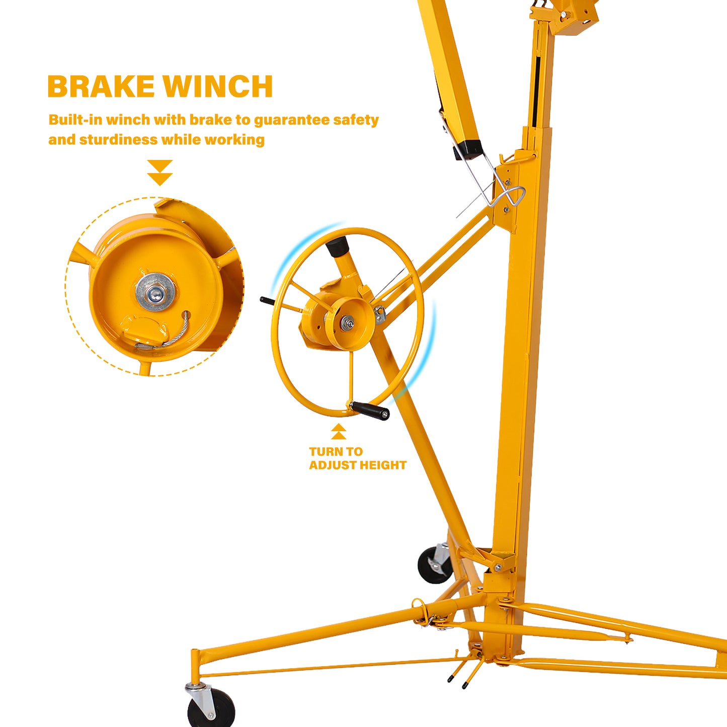 16 ft. Drywall Panel Hoist Jack Lifter Drywall Lift Panel Lift in Yellow