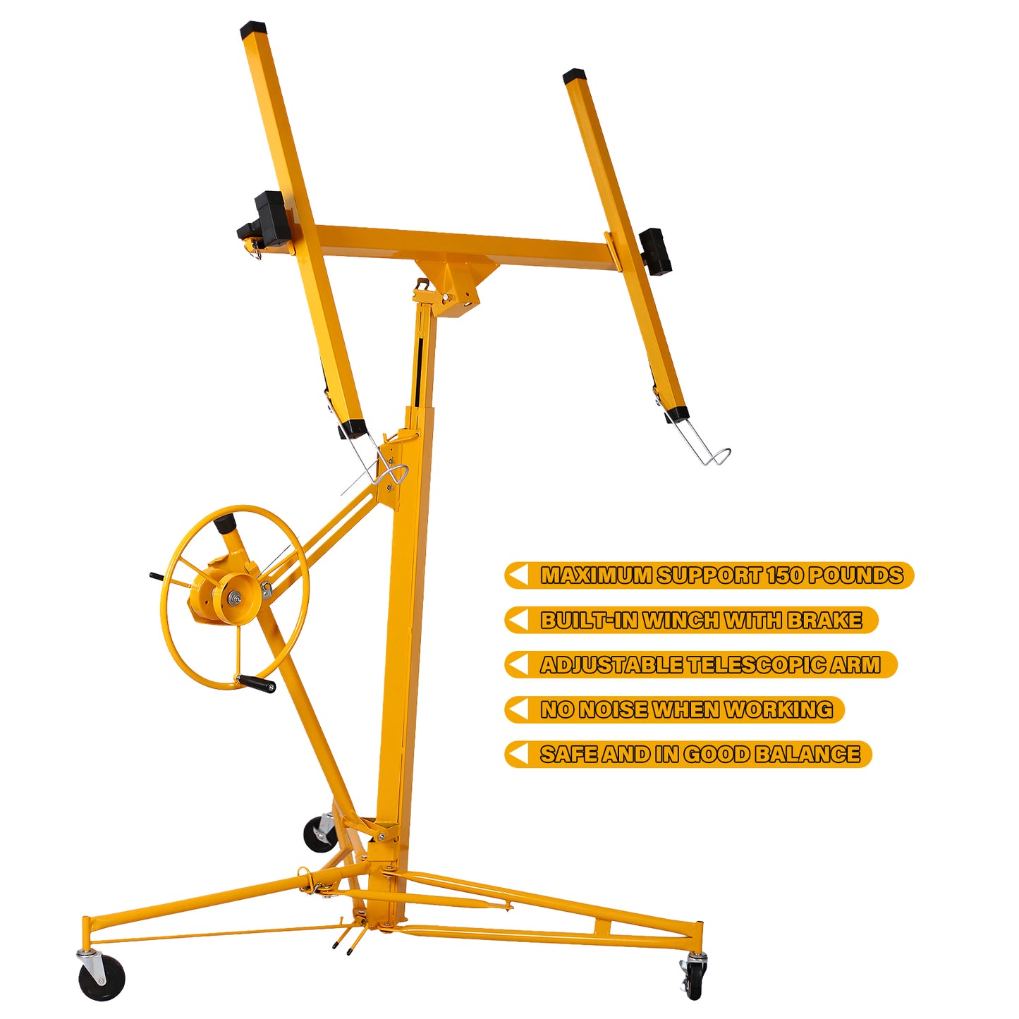 16 ft. Drywall Panel Hoist Jack Lifter Drywall Lift Panel Lift in Yellow