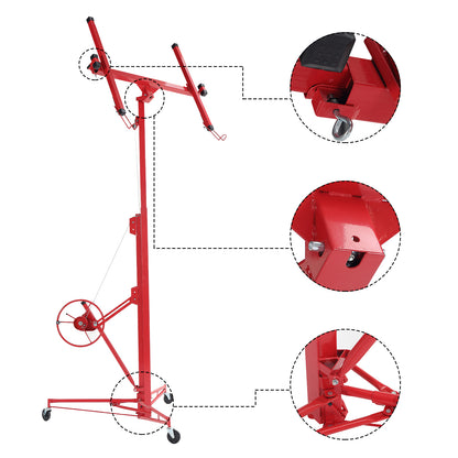 13 ft. Drywall Panel Hoist Jack Lifter Drywall Lift Panel Lift in Red