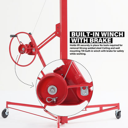 13 ft. Drywall Panel Hoist Jack Lifter Drywall Lift Panel Lift in Red