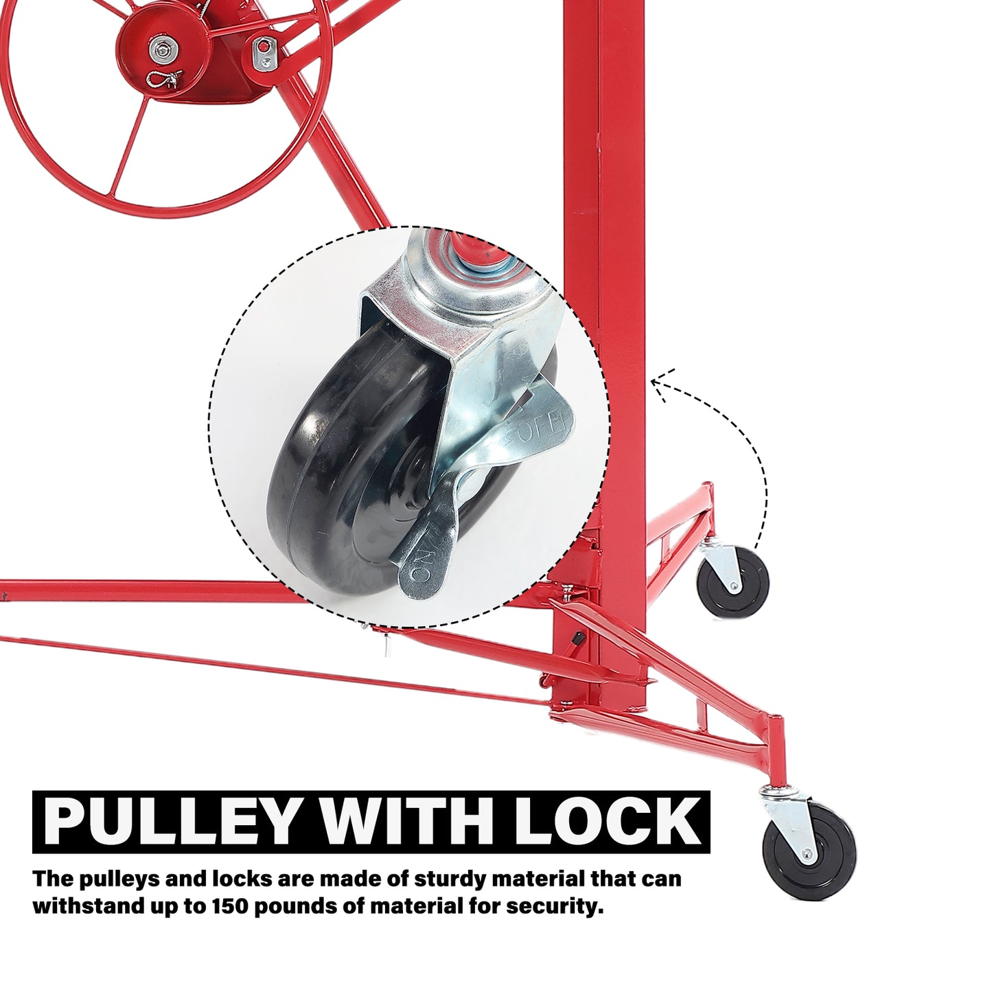 13 ft. Drywall Panel Hoist Jack Lifter Drywall Lift Panel Lift in Red