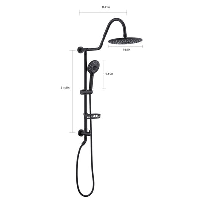 Wall Bar Shower Kit 1-Spray 7.85 in. Round Rain Shower Head with Hand Shower in Oil-Rubbed Bronze