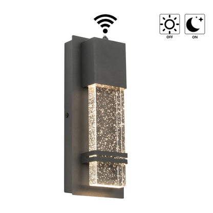1-Light Textured Black not Motion Sensing Dusk to DaWn Outdoor HardWired Wall Lantern Sconce With LED
