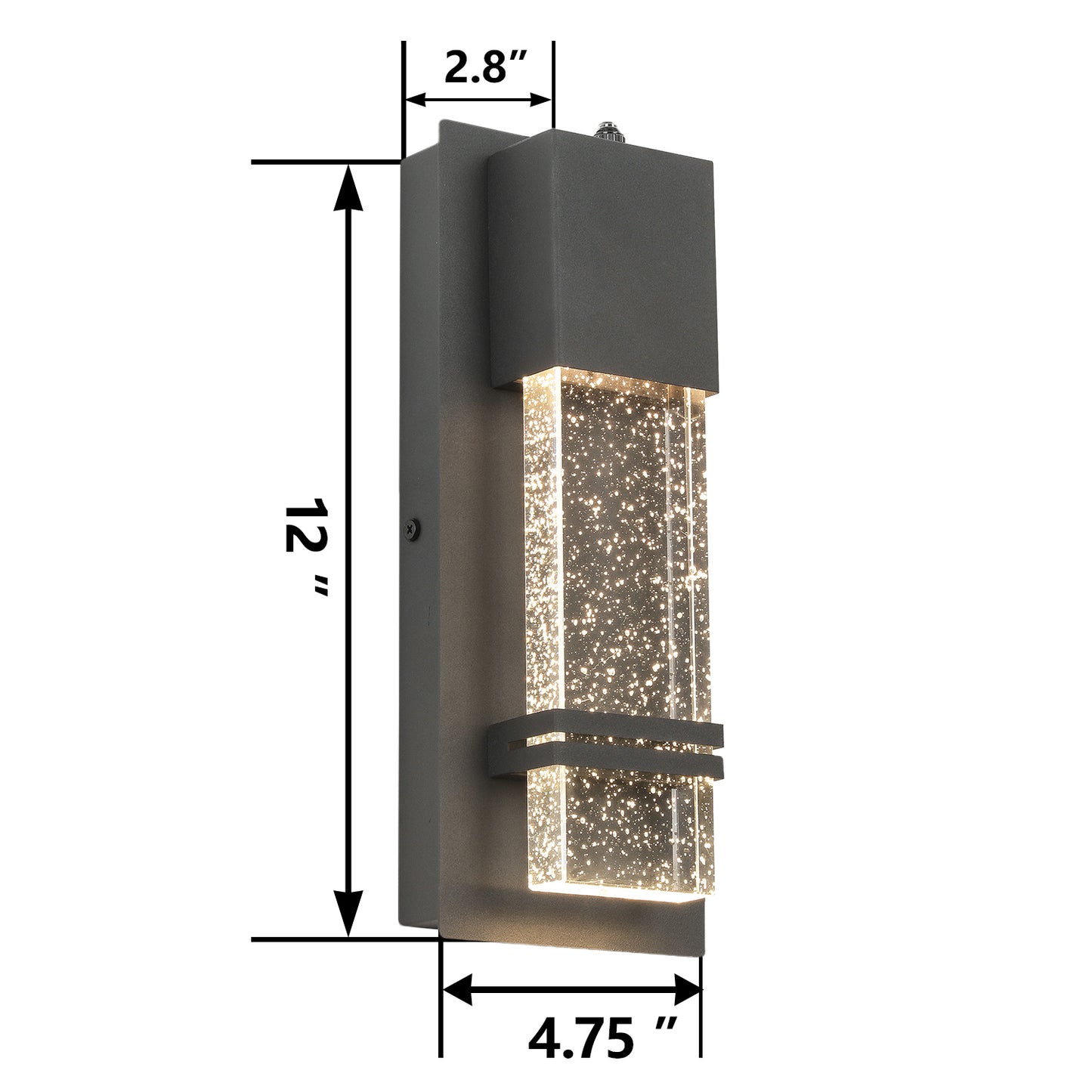 1-Light Textured Black not Motion Sensing Dusk to DaWn Outdoor HardWired Wall Lantern Sconce With LED