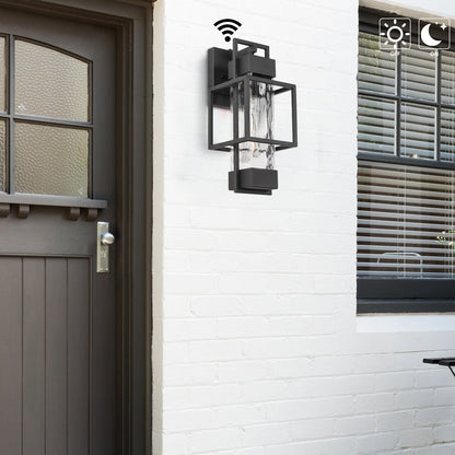 " Dusk to Dawn Outdoor Hardwired Wall Lantern Sconce with No Bulbs Included"