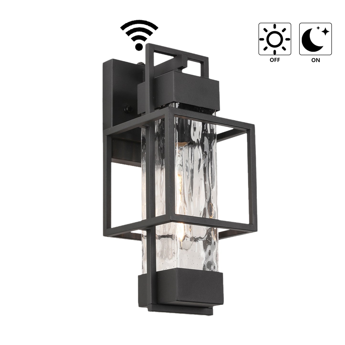 " Dusk to Dawn Outdoor Hardwired Wall Lantern Sconce with No Bulbs Included"