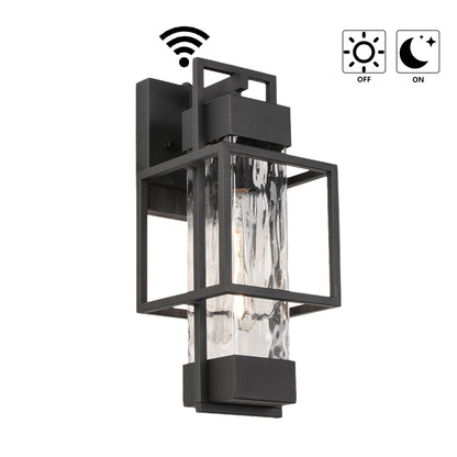" Dusk to Dawn Outdoor Hardwired Wall Lantern Sconce with No Bulbs Included"