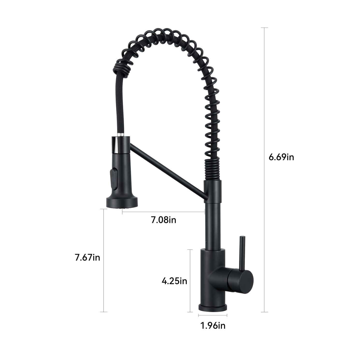 Single Handle Pull-Down Sprayer Kitchen Faucet in Matte Black