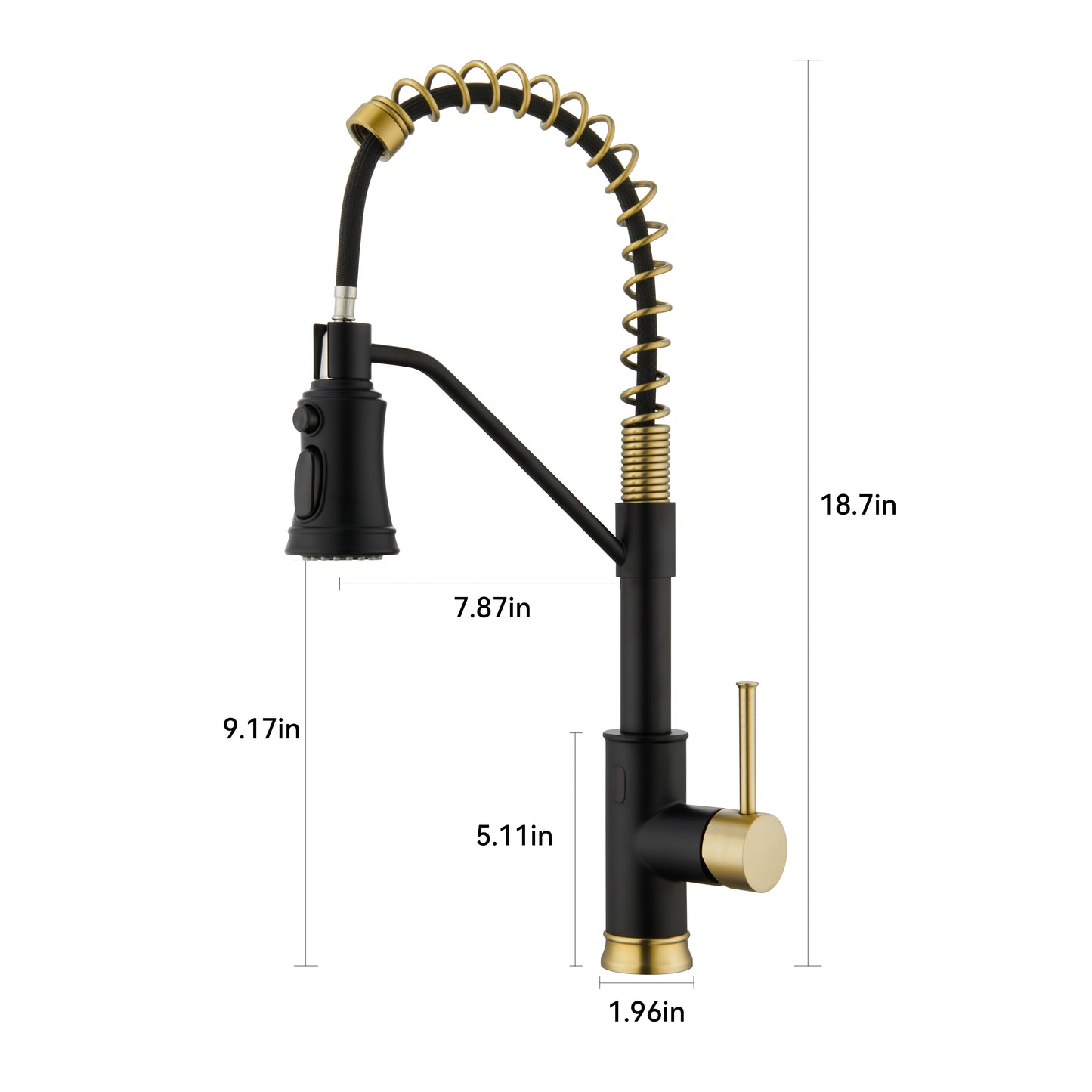 Single Handle Pull Out Sprayer Kitchen Faucet in Black