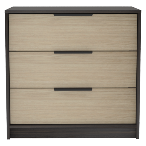 3 Drawers Dresser, Superior Top -Black / Pine