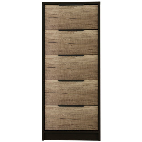 5 Drawer Dresser, Vertical Dresser -Black / Pine