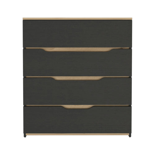 Dresser, Superior Top, Four Drawers -Black / Light Oak