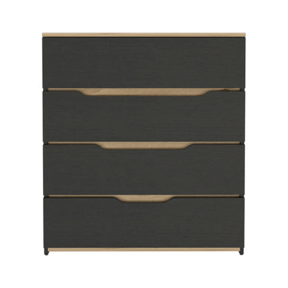 Dresser, Superior Top, Four Drawers -Black / Light Oak