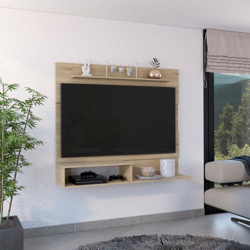 43.3 Inch Light Pine Floating Wall Entertainment Center for TVs Up To 55 Inch