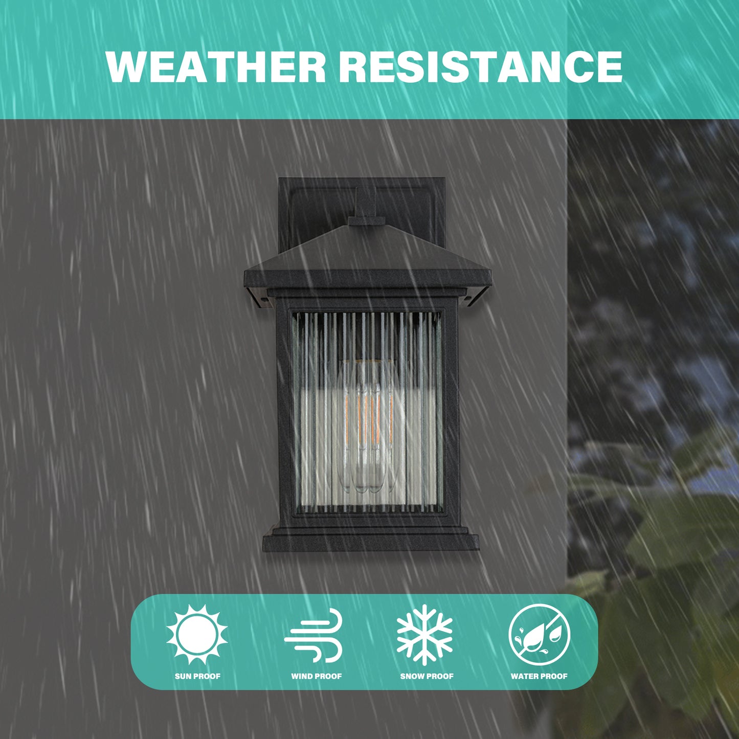 1-Light Black not Motion Sensing Outdoor HardWired Wall Lantern Sconce with No Bulbs Included