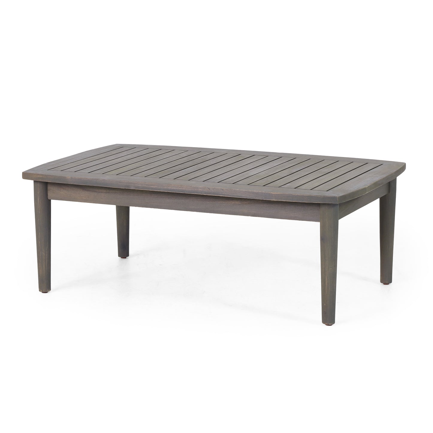 Patio Loveseat and Coffee Table Set, Patio Furniture Set with Cushion, Acacia Wood Frame Conversation Set for Garden, Backyard, Porch and Poolside, Minimalistic Style