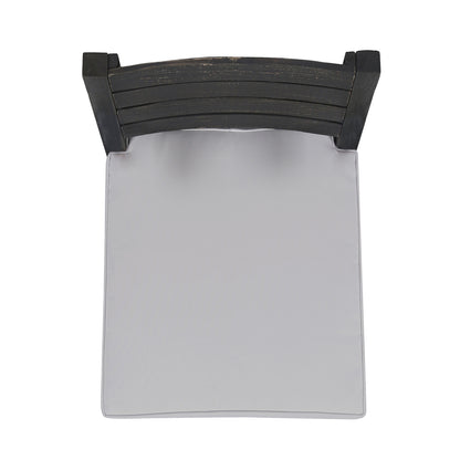 Outdoor Acacia Wood Armless Dining Chair with Cushions (Set of 2) , Sandblasted Dark Gray + Light Gray