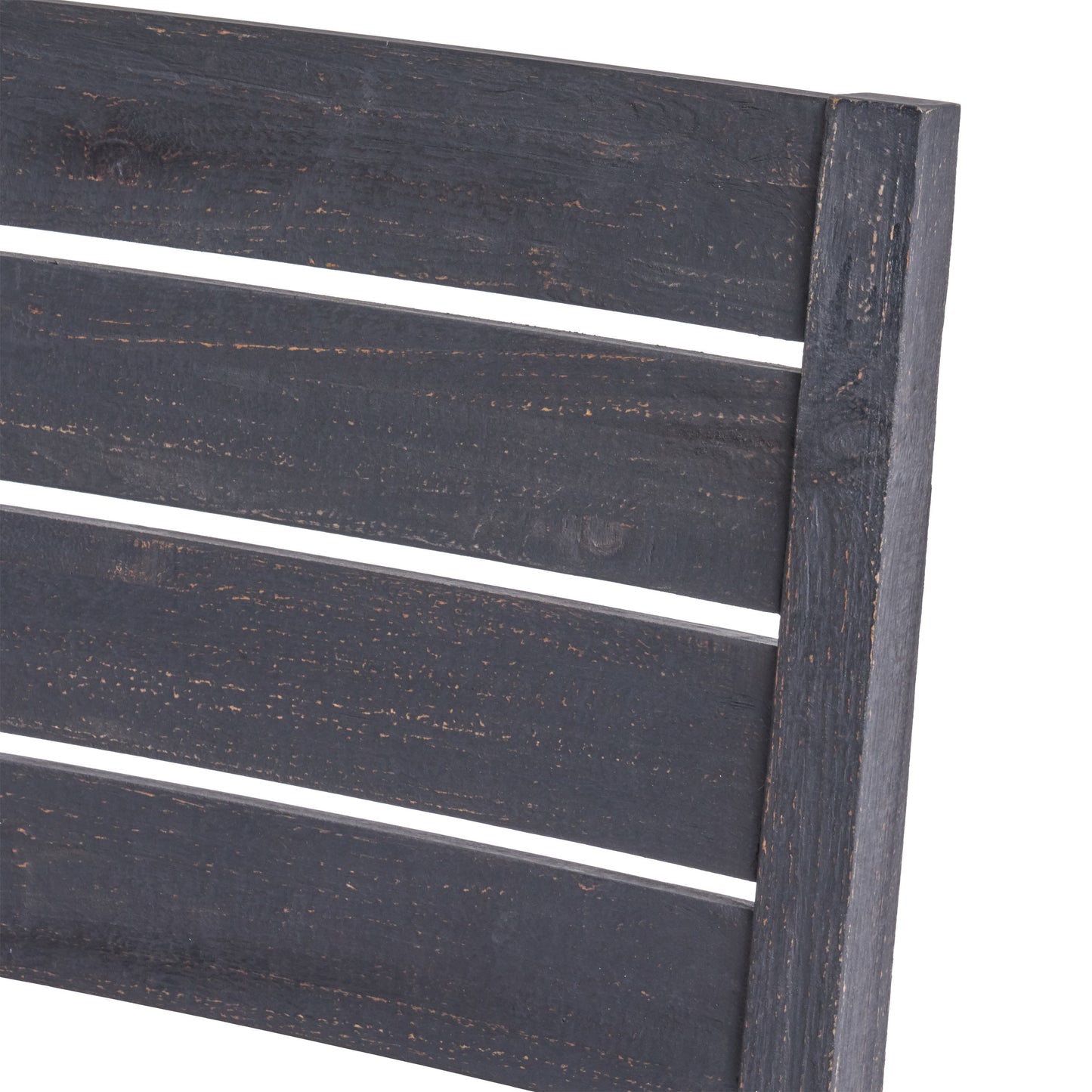 Outdoor Acacia Wood Armless Dining Chair with Cushions (Set of 2) , Sandblasted Dark Gray + Light Gray