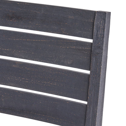 Outdoor Acacia Wood Armless Dining Chair with Cushions (Set of 2) , Sandblasted Dark Gray + Light Gray