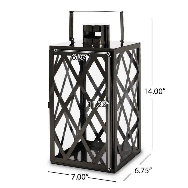 ANTON 14"H STAINLESS STEEL LANTERN