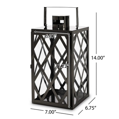 ANTON 14"H STAINLESS STEEL LANTERN