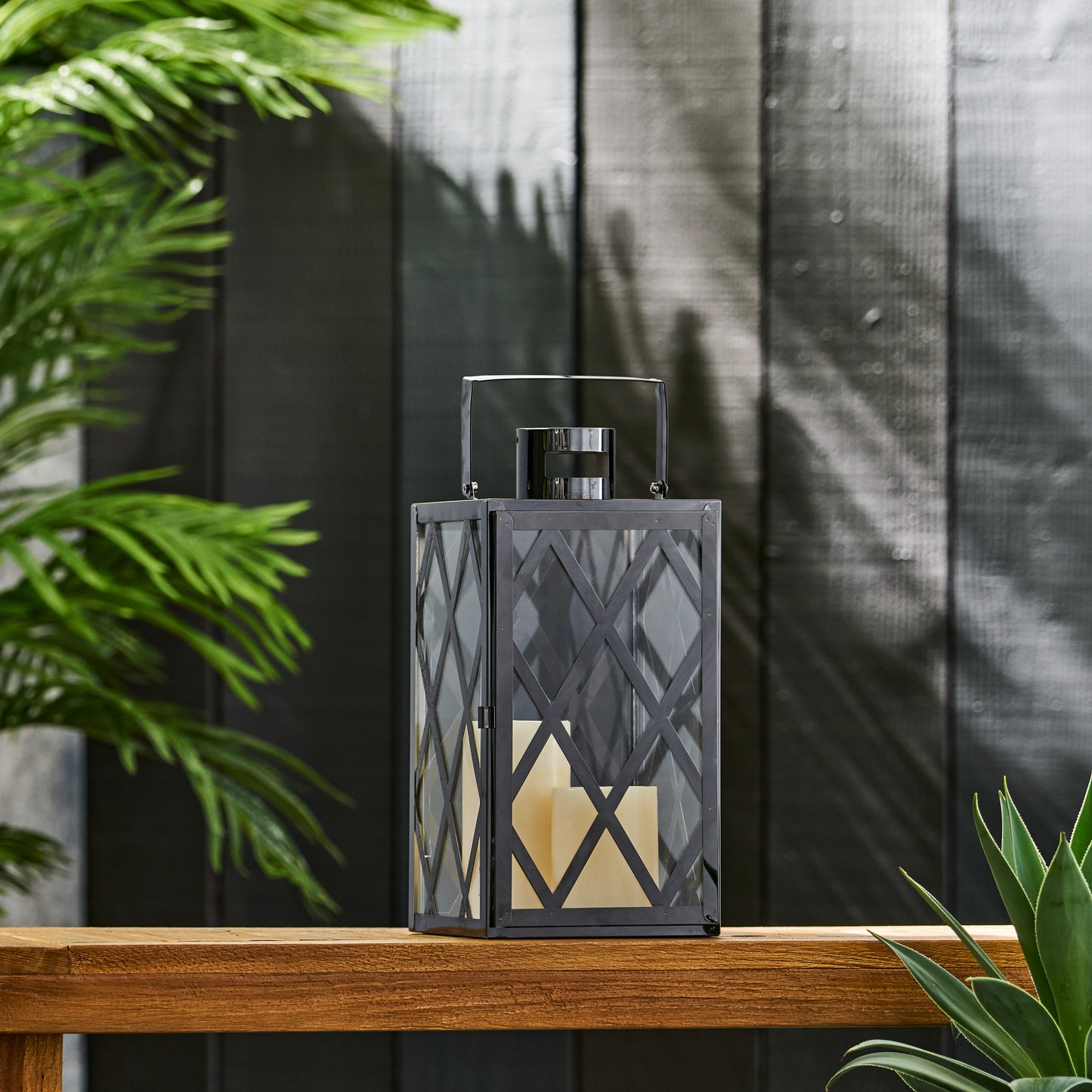 ANTON 14"H STAINLESS STEEL LANTERN