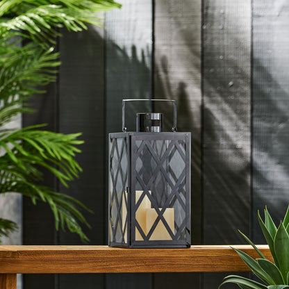 ANTON 14"H STAINLESS STEEL LANTERN