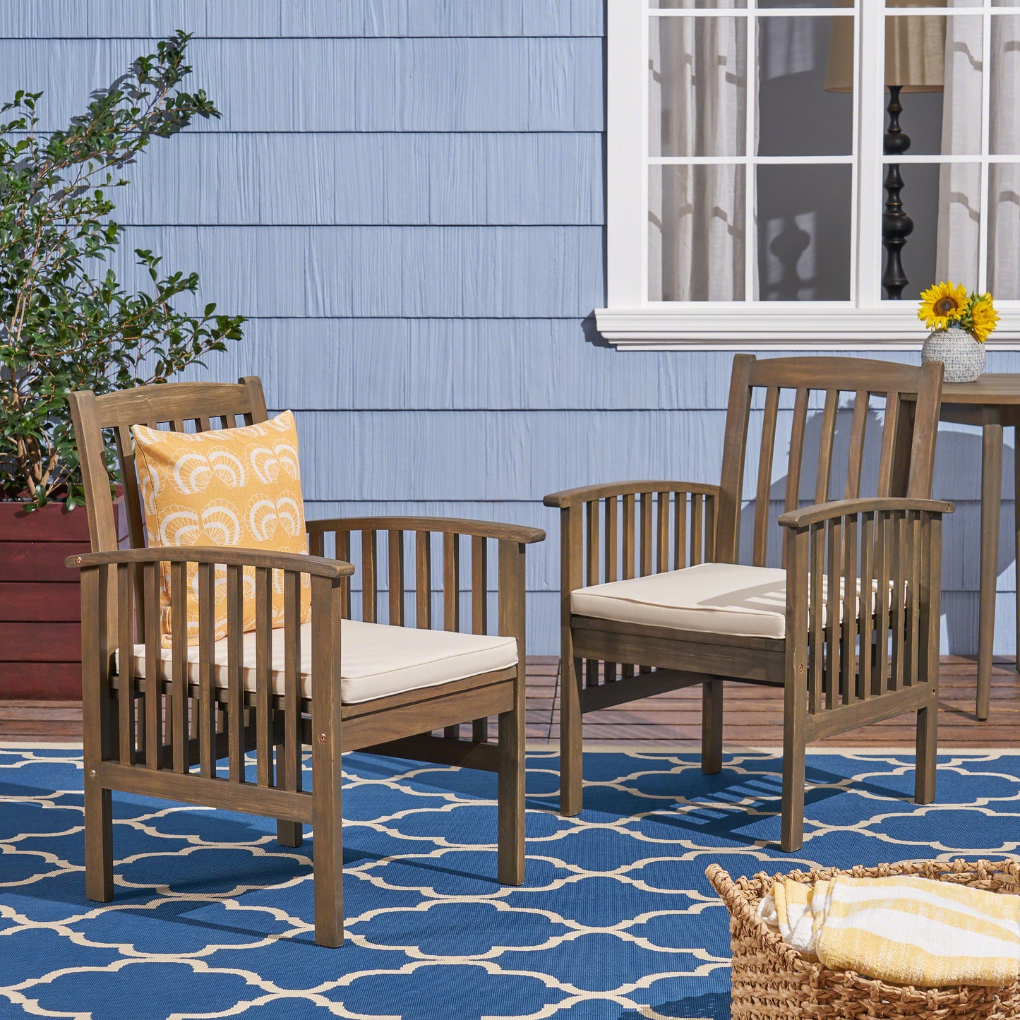 DINING CHAIR,2PCS with 2 Cushions