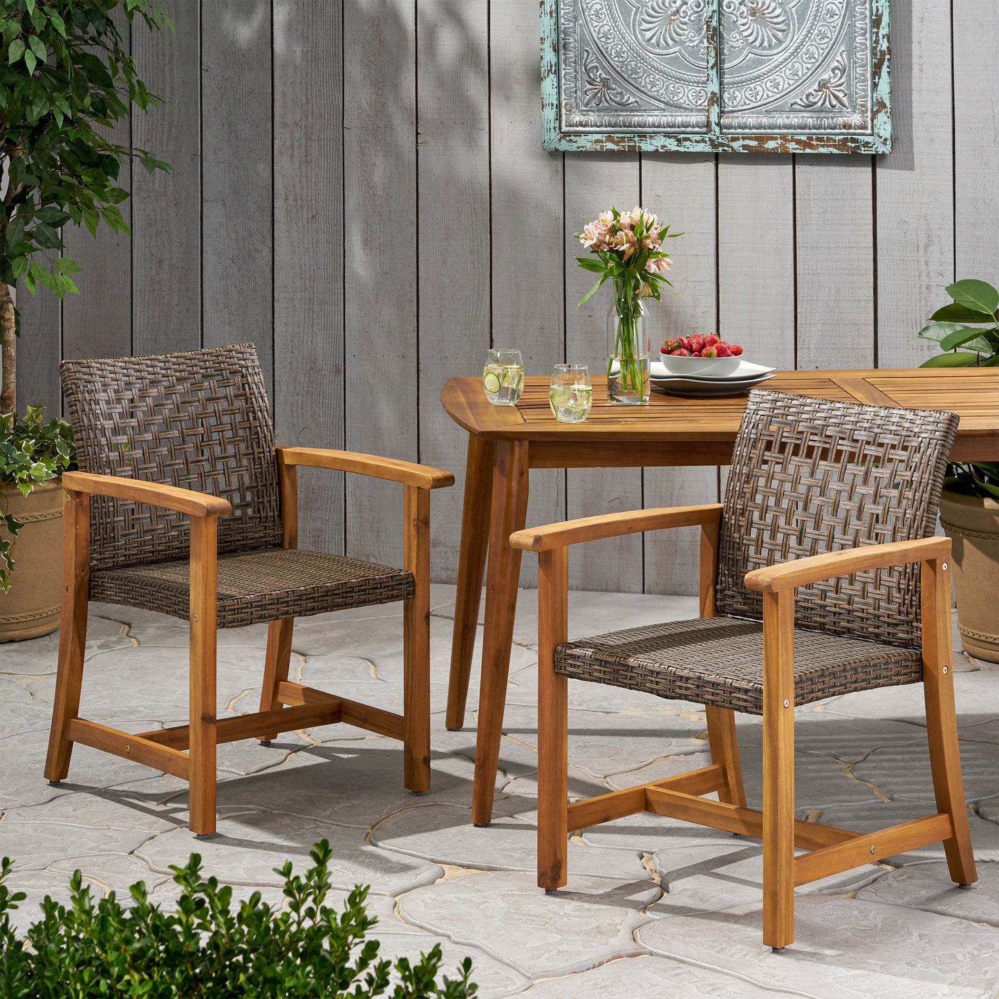WICKER DINING CHAIR( SET OF 2 )