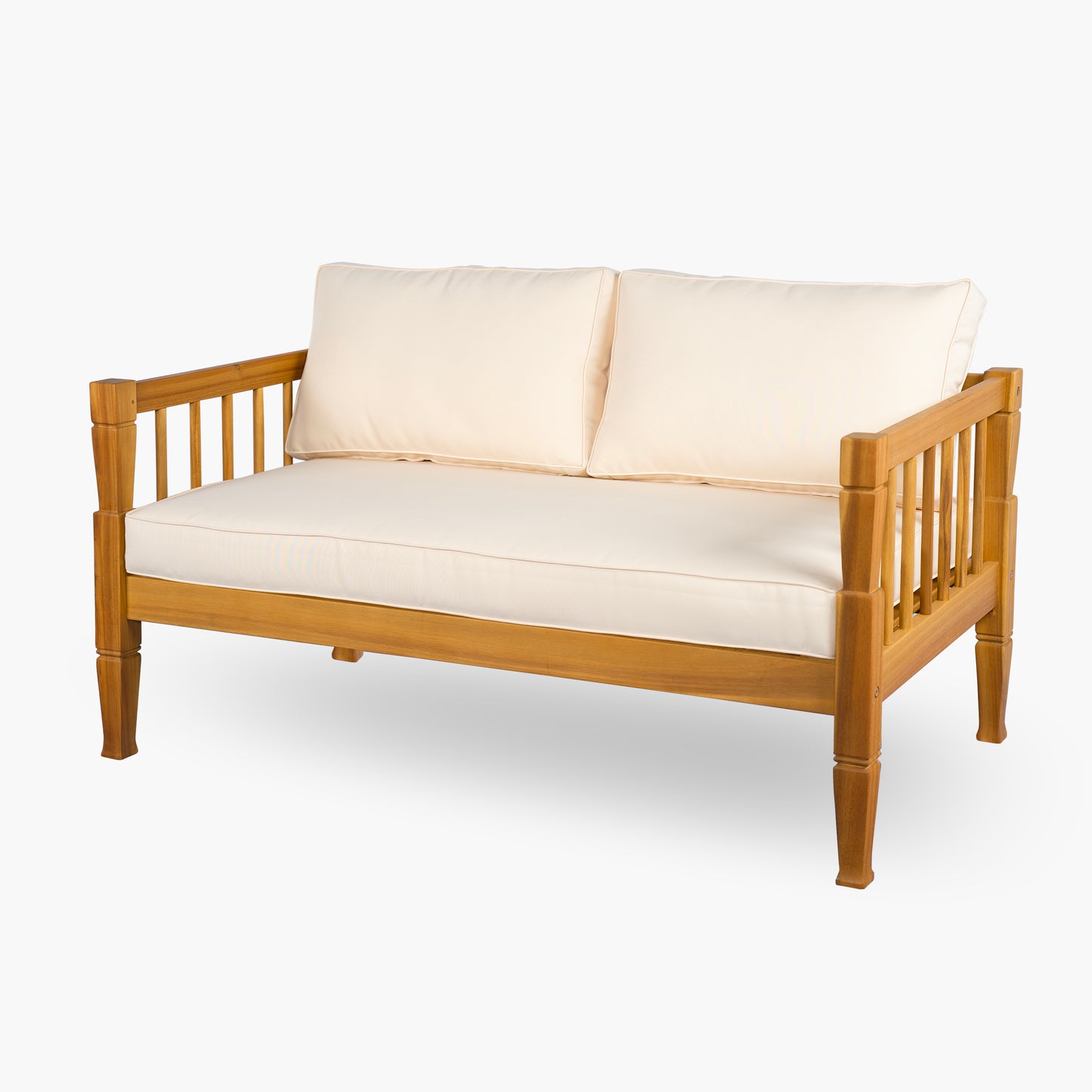 4-Piece Patio Furniture Set, Outdoor Furniture with coffee table, Patio Conversation Set Deep Seating with Thick Cushion for Backyard Porch Balcony,Teak finish