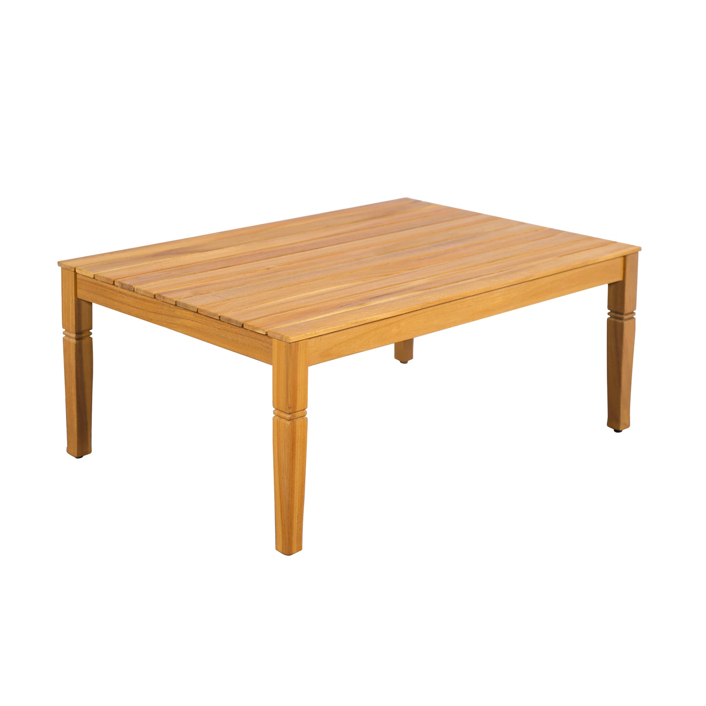 4-Piece Patio Furniture Set, Outdoor Furniture with coffee table, Patio Conversation Set Deep Seating with Thick Cushion for Backyard Porch Balcony,Teak finish