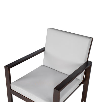 Patio Dining Set Outdoor Dining Table and Chair Set with and Removable Cushions for Patio, Backyard, Garden, Dark Brown