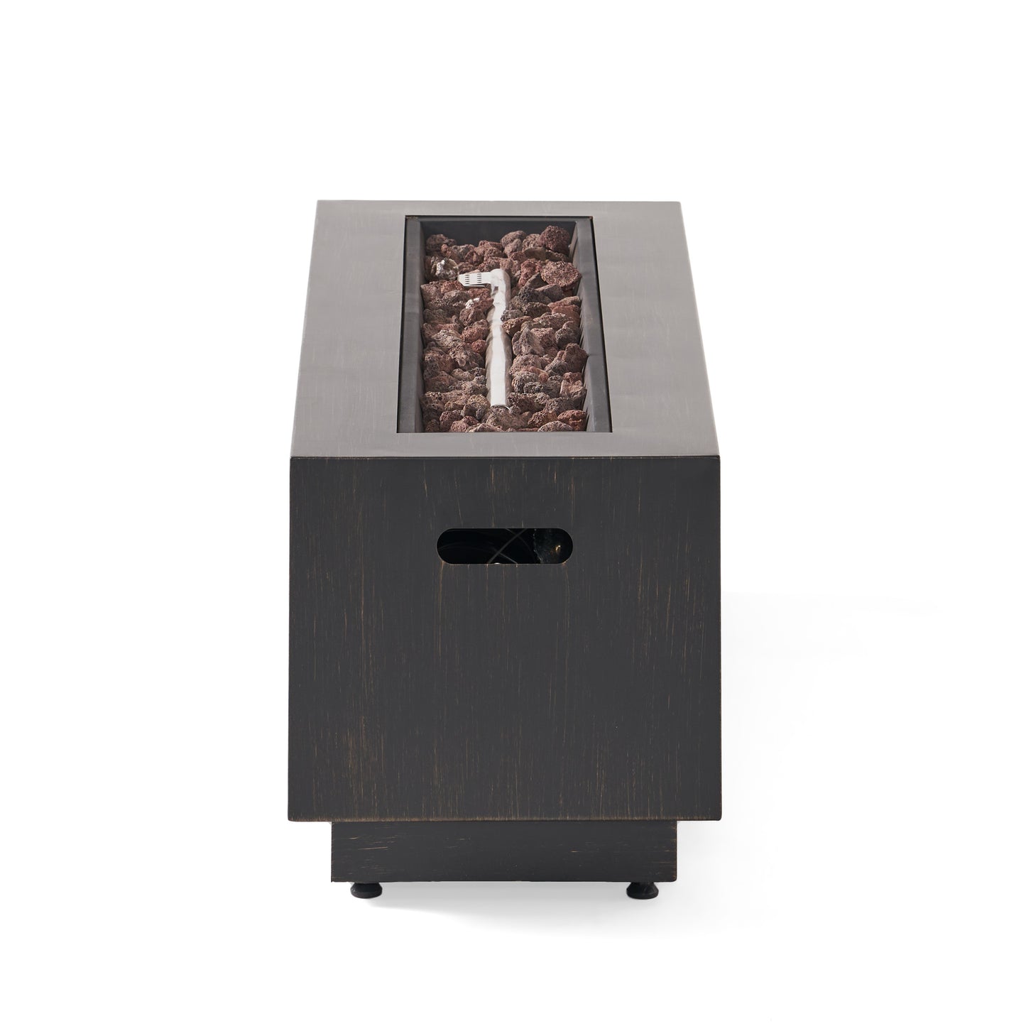 RECTANGULAT IRON FIRE PIT-50 000BTU WITH TANK HOLDER