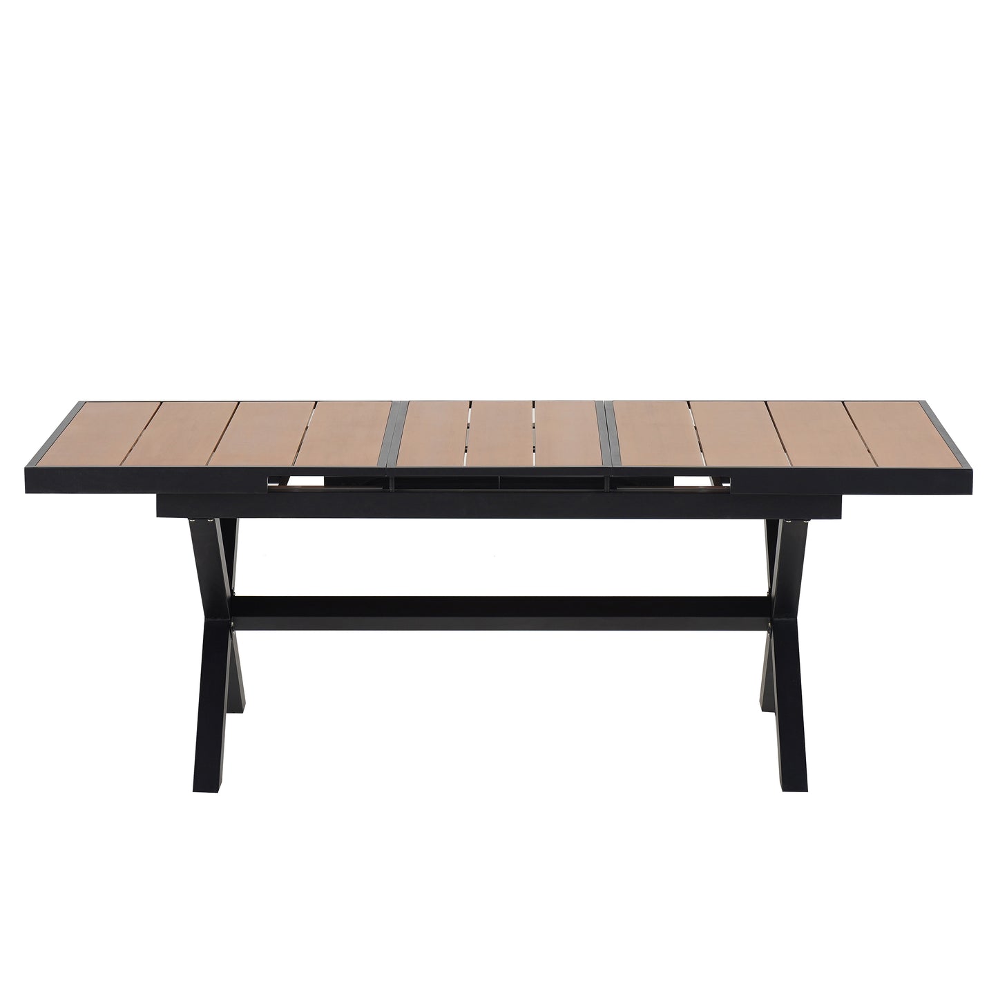 Experience Outdoor Dining Freedom with a Flexible Set Including Six Chairs and a Table that Extends from 62.9 to 82.6 Inches for Personalized Arrangements