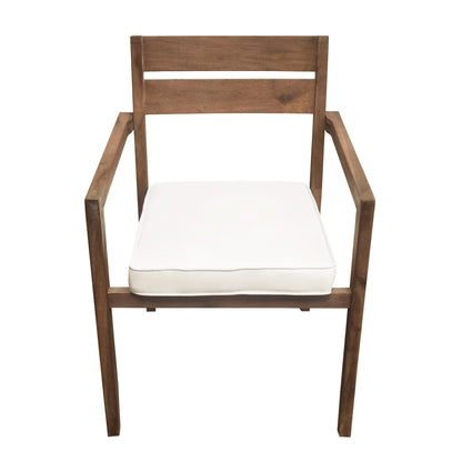 7 Pieces Acacia Wood Outdoor Dining Set with Cushions,Modern 6 Chairs and 1 Large Table, Dining Furniture Set for Lawn, Backyard, Garden Deck,Poolside