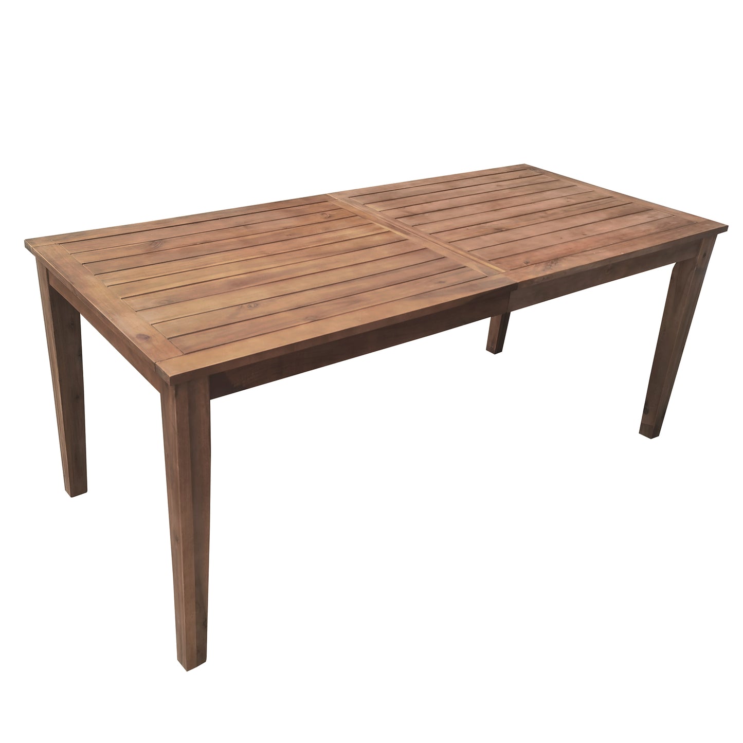 7 Pieces Acacia Wood Outdoor Dining Set with Cushions,Modern 6 Chairs and 1 Large Table, Dining Furniture Set for Lawn, Backyard, Garden Deck,Poolside