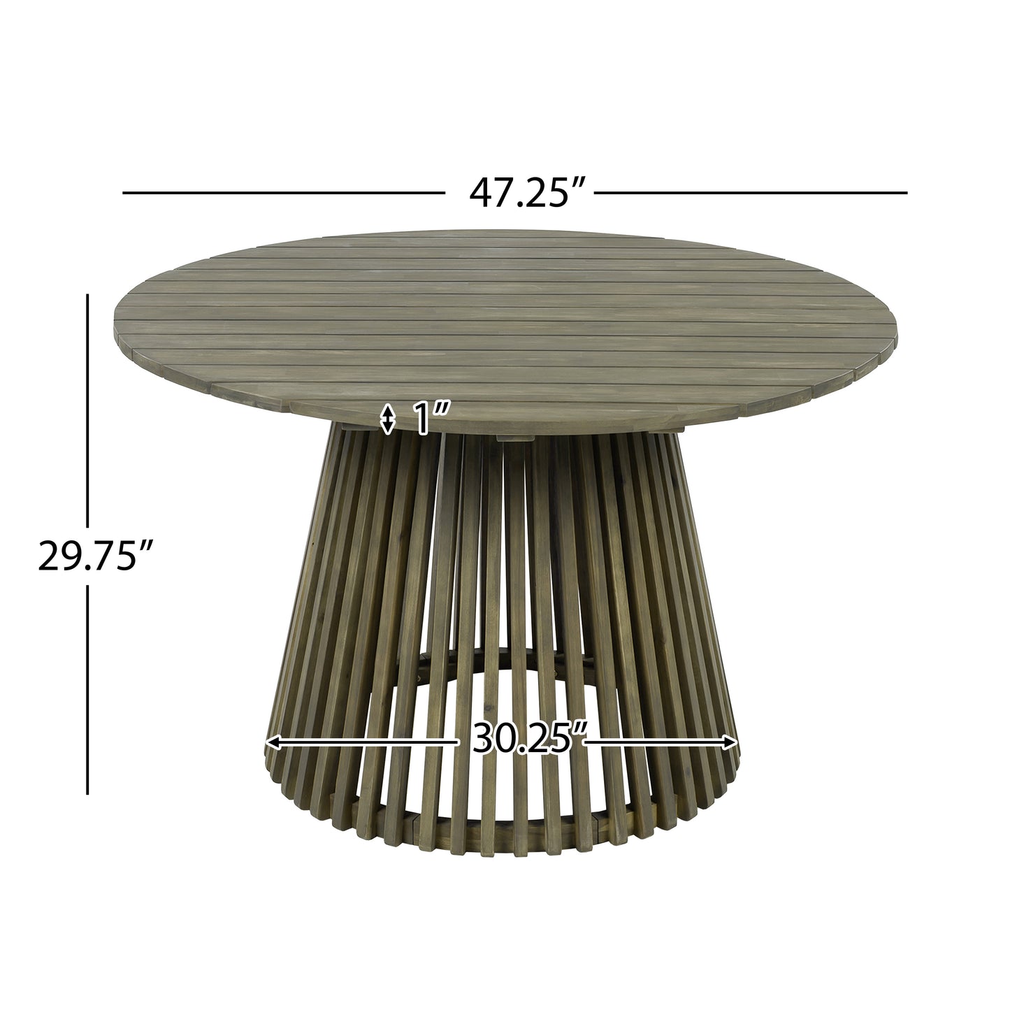 Patio Set Outdoor Acacia Wood Furniture Sets-Modern Club Chair Conversation Sets with Patio Dining Table for Garden, Patio & Deck (Grey Finish+Cream Cushion)