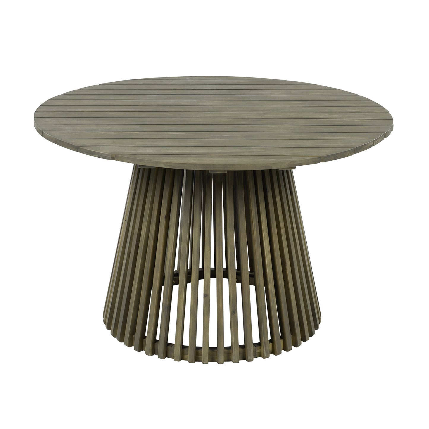 Patio Set Outdoor Acacia Wood Furniture Sets-Modern Club Chair Conversation Sets with Patio Dining Table for Garden, Patio & Deck (Grey Finish+Cream Cushion)