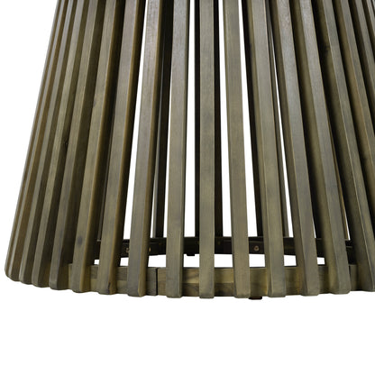 Patio Set Outdoor Acacia Wood Furniture Sets-Modern Club Chair Conversation Sets with Patio Dining Table for Garden, Patio & Deck (Grey Finish+Cream Cushion)