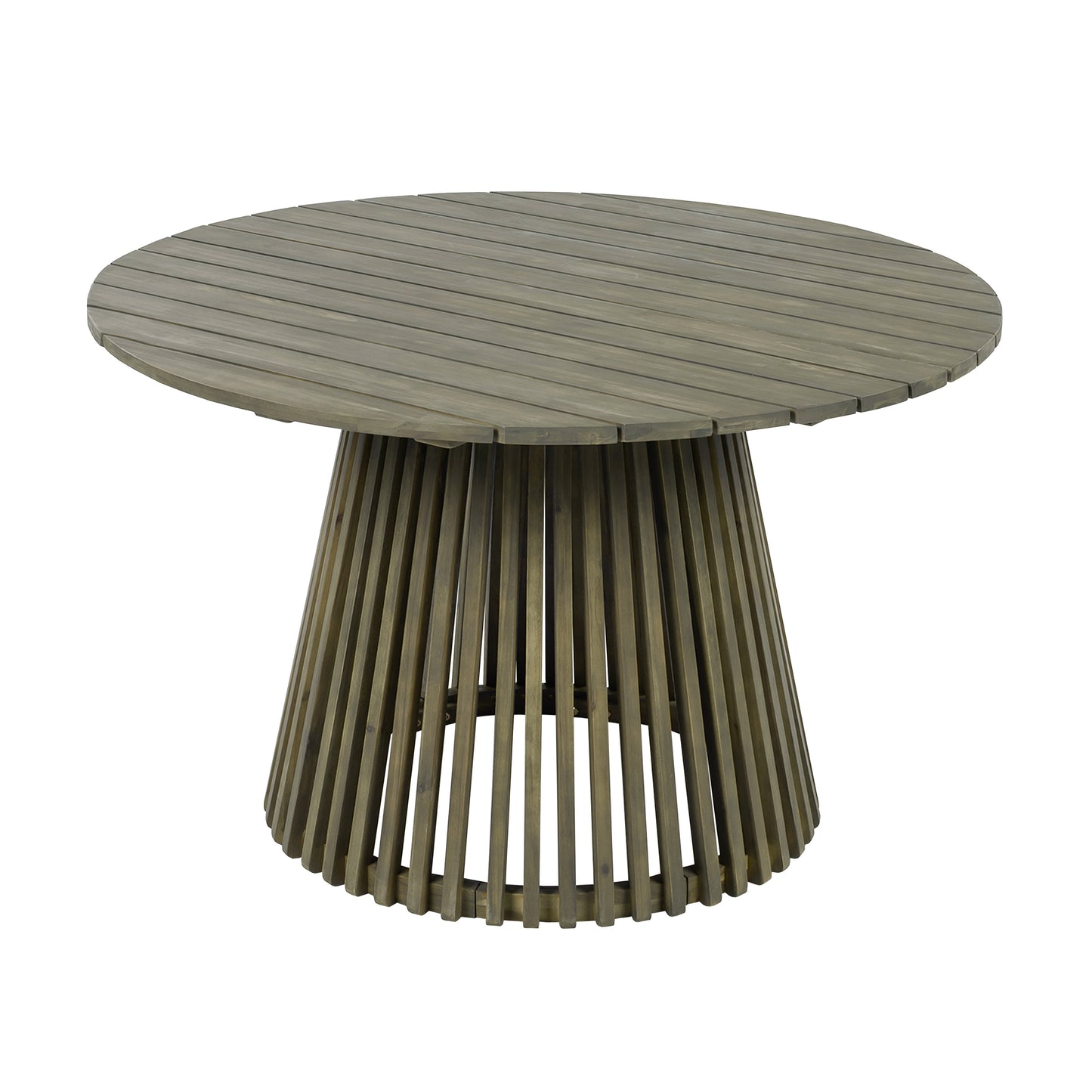 Patio Set Outdoor Acacia Wood Furniture Sets-Modern Club Chair Conversation Sets with Patio Dining Table for Garden, Patio & Deck (Grey Finish+Cream Cushion)