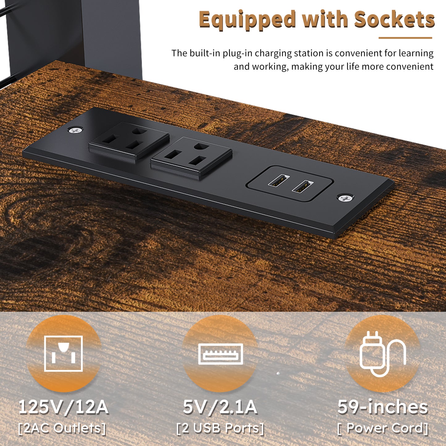 Full-Size Loft Bed w/Desk & Wardrobe - Heavy Metal Frame, Built-In Staircase, Storage Rack & Shelves - Gaming Bed for Adults/Teens (Black) - Computer Desk w/USB & Outlet (Black)