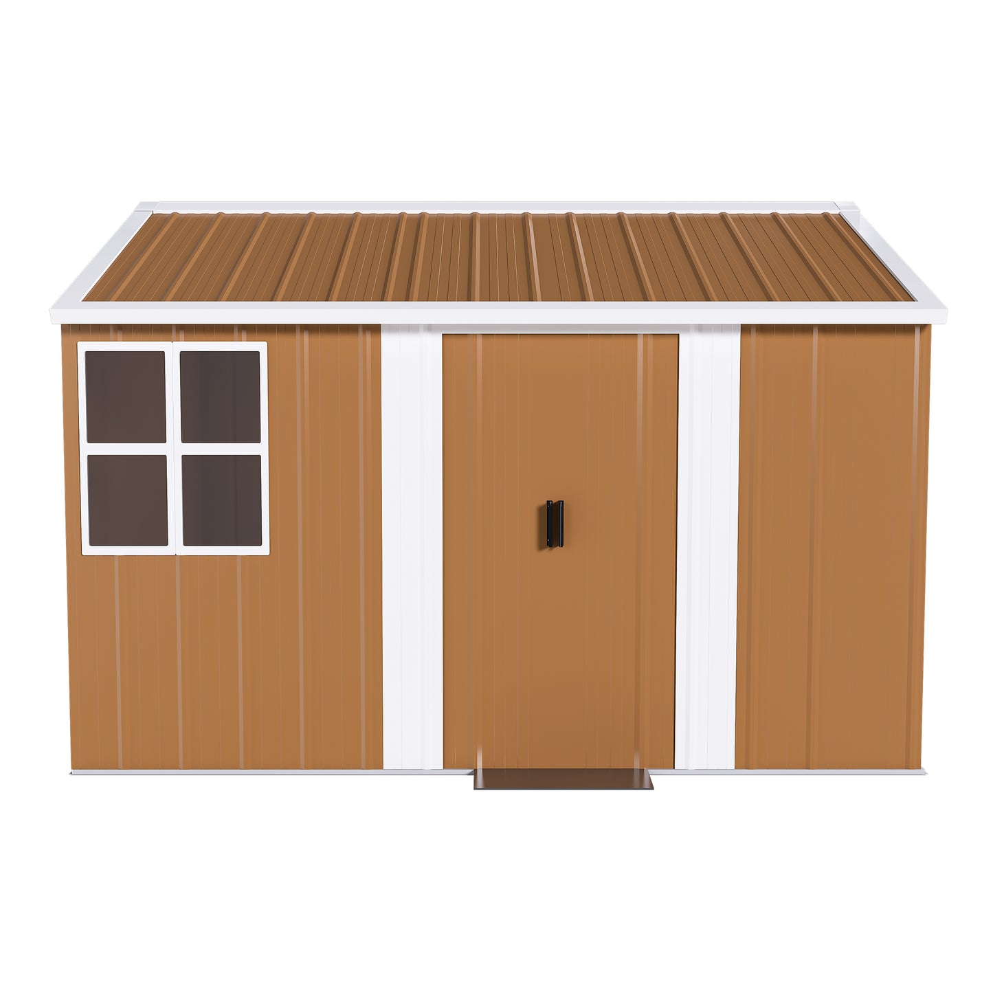 8X10 FT Heavy-Duty Metal Storage Shed with Windows, Lockable Door & Ventilation - Weatherproof Outdoor Garden Shed for Backyard, Lawn, and Tool Organization