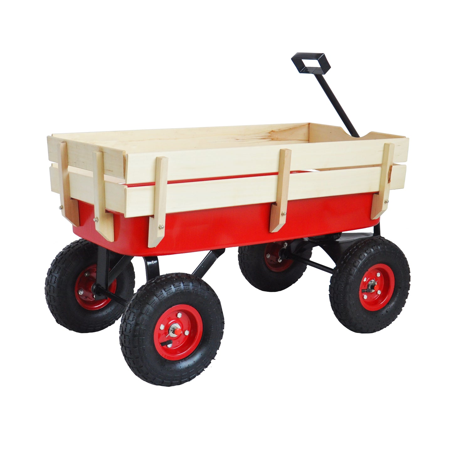 outdoor sport wagon tools cart wooden side panels air tires Wagon