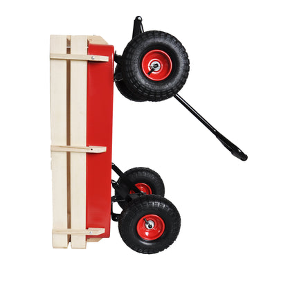 outdoor sport wagon tools cart wooden side panels air tires Wagon