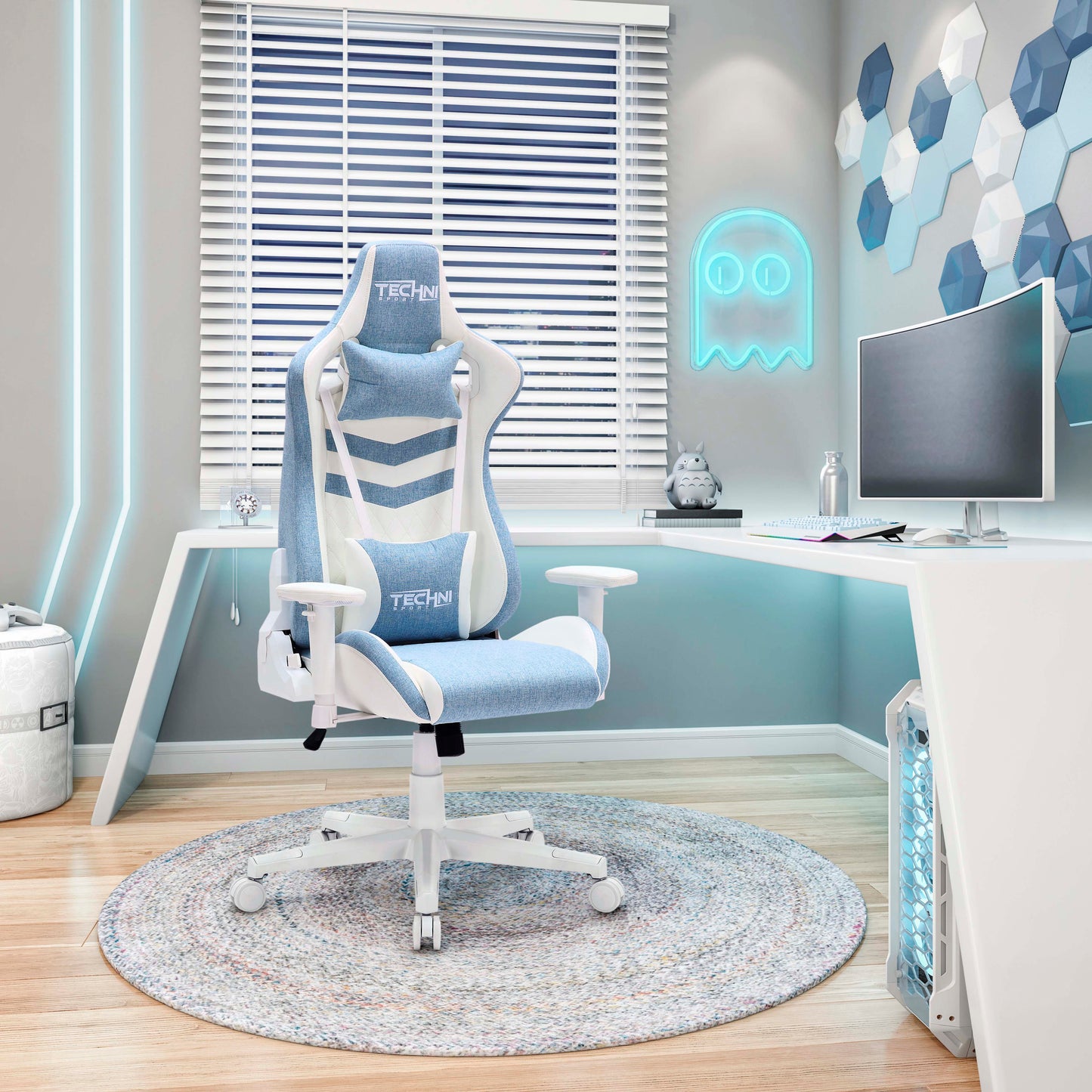 Techni Sport TS86 Ergonomic Pastel Gaming Chair, Blue