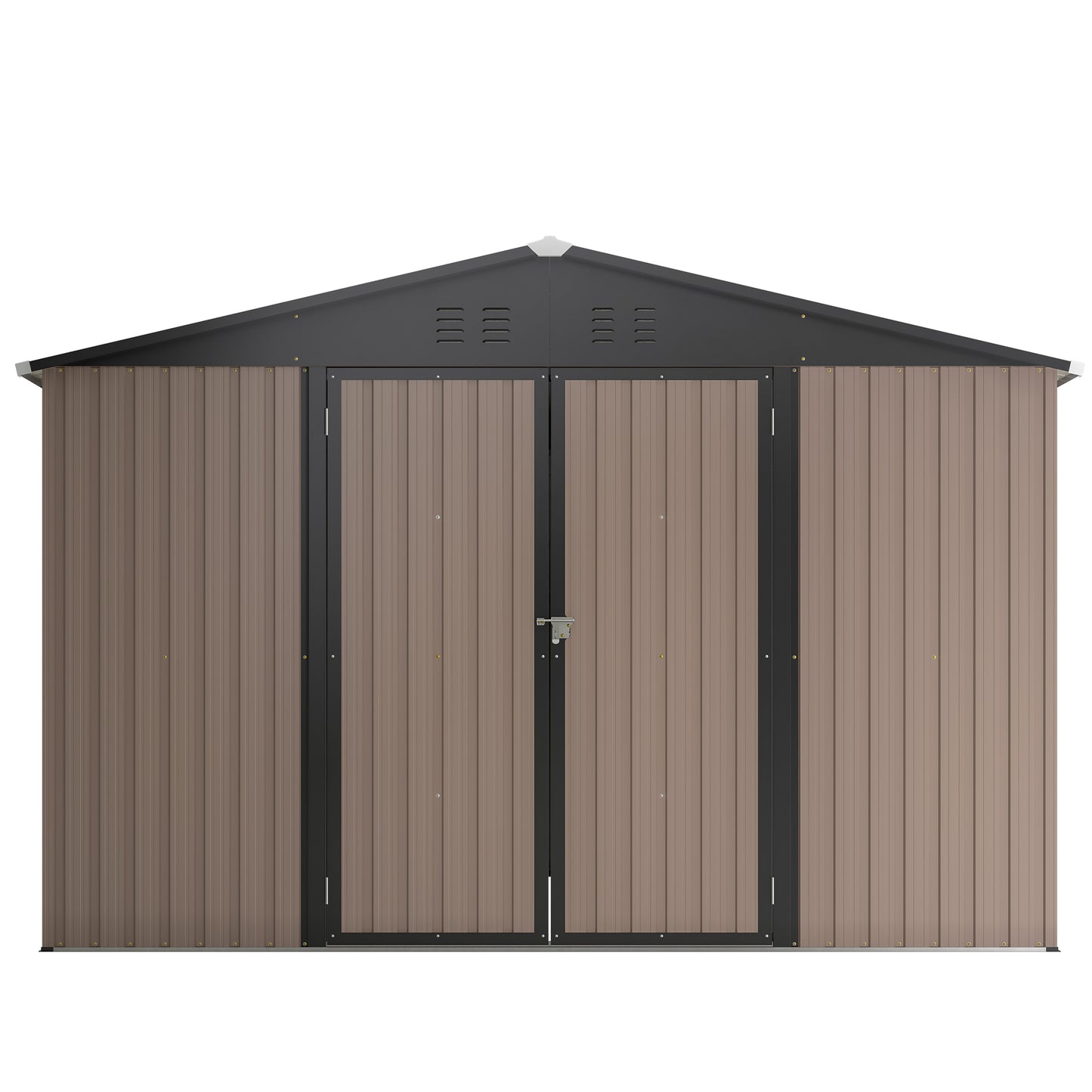 10' x 10' Metal Storage Shed for Ourdoor, Steel Yard Shed with Design of Lockable Doors, Utility and Tool Storage for Garden, Backyard, Patio, Outside use