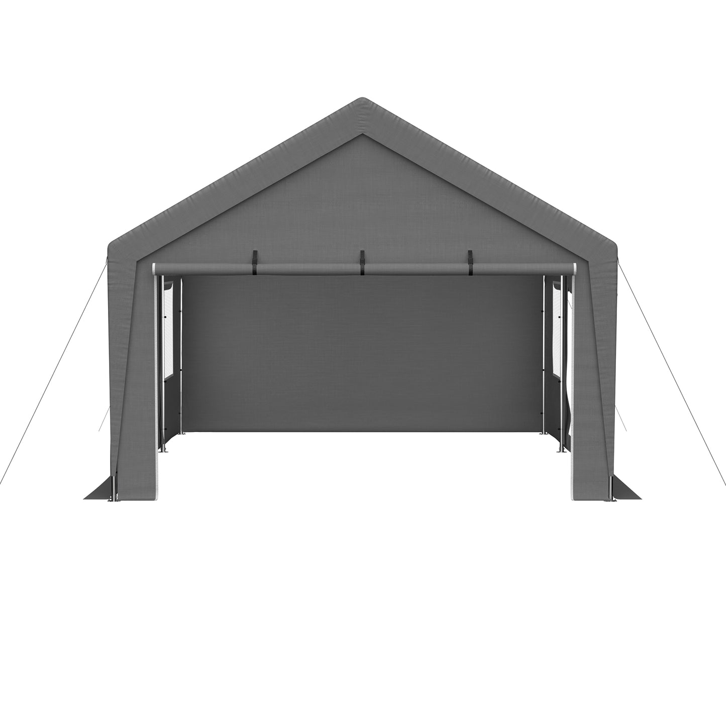 13'x20' Canopy with 2 Roll-Up Doors, Waterproof Party Tent, Carport & Storage Shelter for Outdoor, Car, Boat, Garden Party, Gathering, Galvanized Frame
